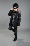 Kid Boys Down Padded Long Pentagram Thick Coat