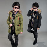 Kid Boys Down Padded Long Pentagram Thick Coat