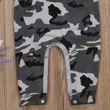 Baby Boy Girl Long Sleeve Camouflage Zip-Up Jumpsuit Romper