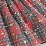Baby Girl Reindeer Print Plaid Stitching Stars Tulle Dress
