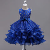 Kid Girl Princess Bodice Diamond Pompous Dresses