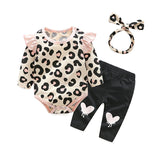 Baby Girl Suit Leopard Print Lovely 2 Pcs Set