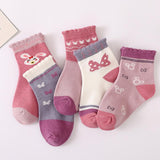 Kids Baby Girl Boy Cotton Socks 5 Pairs Set