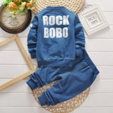 Kid Baby Boys Long Sleeve Denim Suit Spring Autumn 2 Pcs Sets