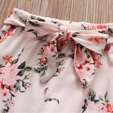 Baby Girl Solid Knitting Ruffle Long Sleeve Floral 3 Pcs Set