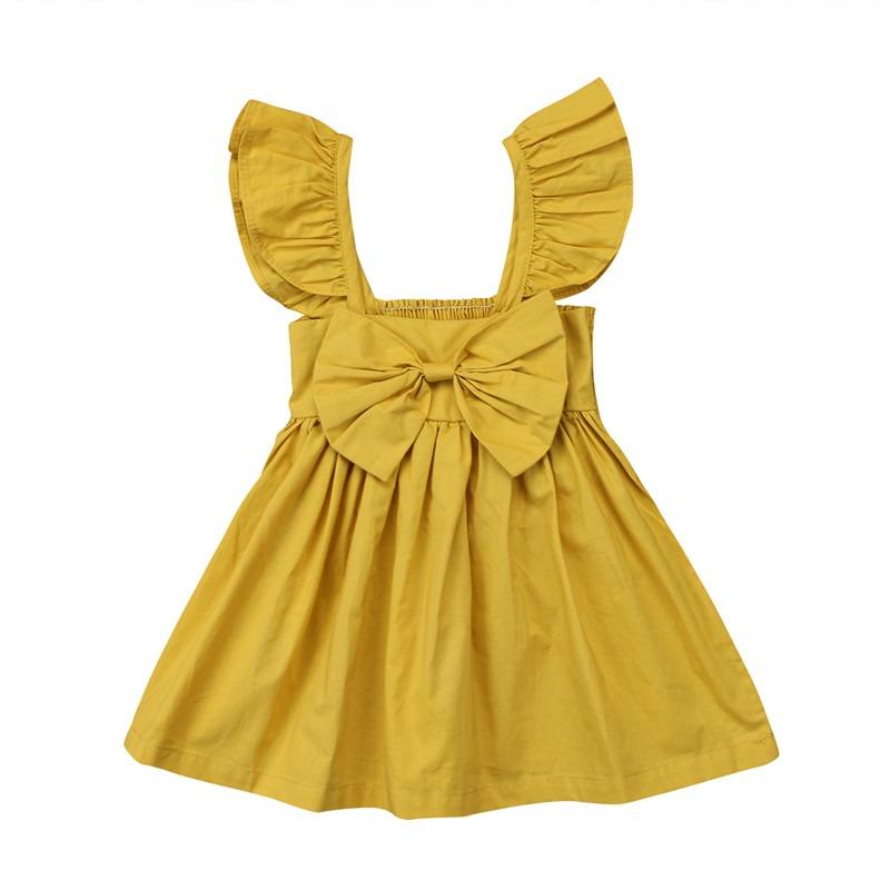 Baby Girl Bowknot Sleeveless Short Mini Dress