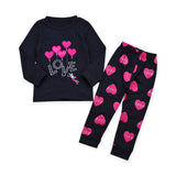 Baby Girls Spring Autumn Valentine's Day Long Sleeve Pajamas 2 Pcs Sets