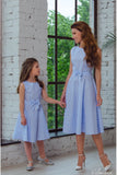 Family Matching Parent-child Bow-tie Plaid Dress