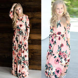 Family Matching Mother-daughter Printed Full Length Dress