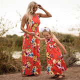 Family Matching Mother Daughter Dress Beach Sundress