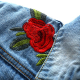Kid Baby Girl Denim Jacket Rose Embroidered Coats