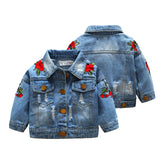 Kid Baby Girl Denim Jacket Rose Embroidered Coats