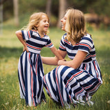 Family Matching Mother-daughter Dress Spring Stripe Stitching Dress