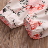Baby Girl Solid Knitting Ruffle Long Sleeve Floral 3 Pcs Set