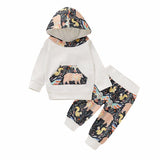 Baby Boys Girls Cartoon Print Long Sleeve Sets 2 Pcs Suits