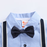Baby Boy Gentleman Tuxedo Short Sleeve Summer Thin 3 Pcs Sets