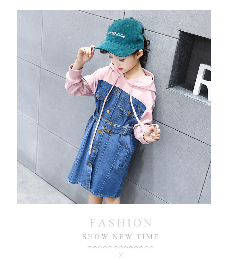 Kid Girl Fashion Denim Spring & Autumn Casual Dresses
