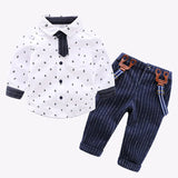 Strap Set Cotton Handsome Gentleman Baby Boy 2 Pcs Formal Suits
