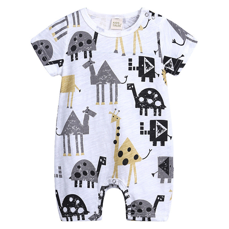 Baby Onesies Short Sleeve Cotton Knitted Breathable Jumpsuit Romper