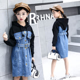 Kid Girl Fashion Denim Spring & Autumn Casual Dresses