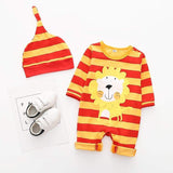 Baby Lion Print Sunshine Style Jumpsuit with Hat Romper