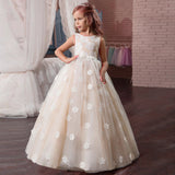 Kid Girls Pompous Lace Performance Princess Wedding Dresses