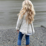 Spring Kids Girl Jacket Long-sleeved Tuxedo Knitted Sweater Coats