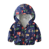 Kid Baby Boys Jacket  Airplane Print Trench Storm Coat