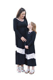 Family Matching Mother Child Long Sleeve Patchwork Dresses