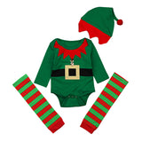 Kids Spring Baby Christmas Long Sleeve Jumpsuit Creeper 3 Pcs Sets