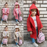 Gurl Popular Pure Color Long Hooded Sweater Coat