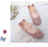 Kid Girl Princess Shoes Girl Flat Shoes Crystal Leather Shoes