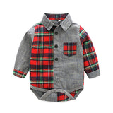 Long-sleeved Red Bow Tie Overalls Baby Boy 2 Pcs Set suits