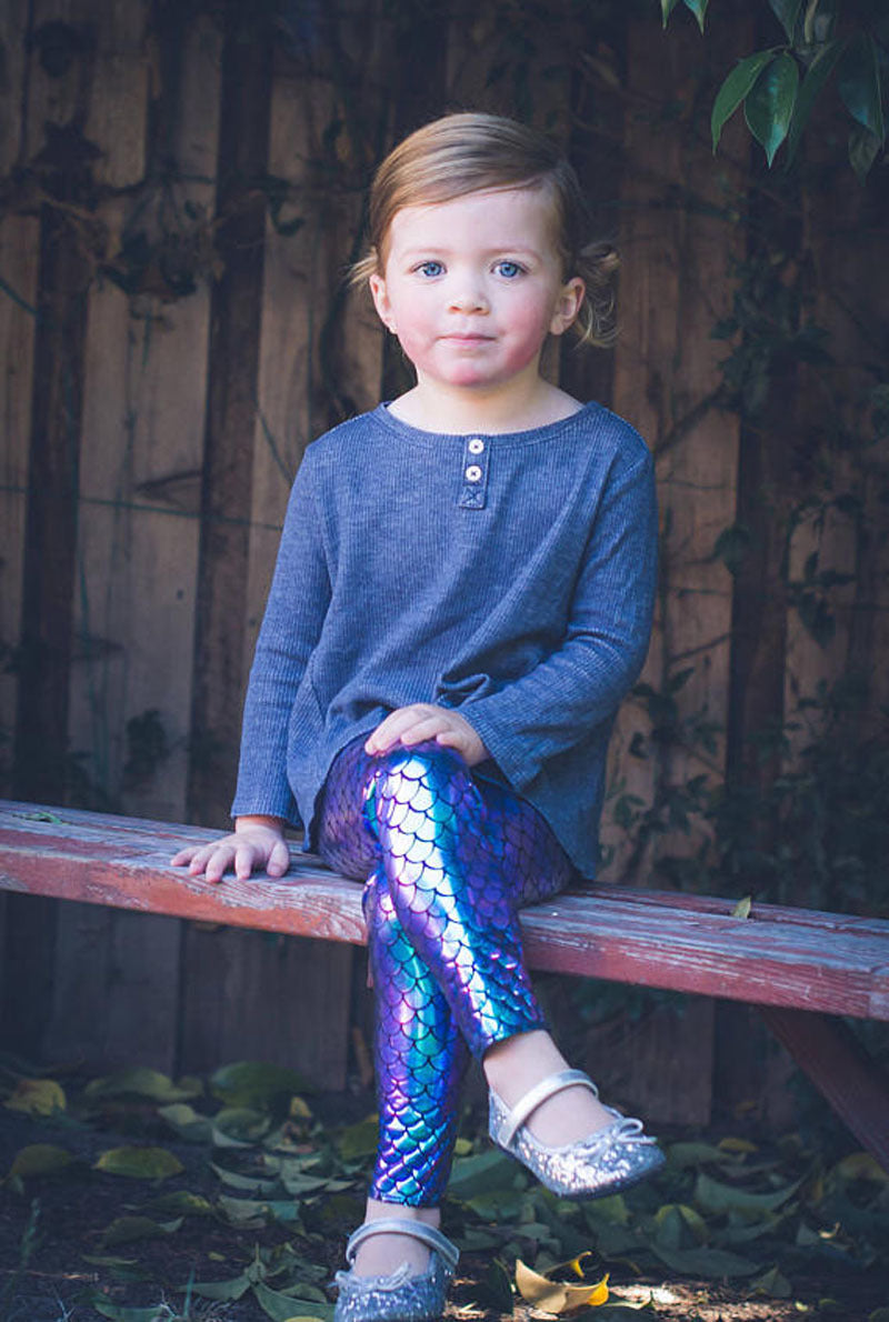 Kids Baby Girls Stretchy Fashion Skinny Mermaid Leggings Pencil Pants