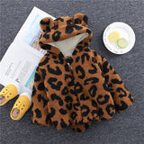 Baby Autumn Winter Plus Velvet Cotton-padded Leopard Jacket Coats