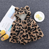 Baby Autumn Winter Plus Velvet Cotton-padded Leopard Jacket Coats