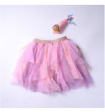 Kid Baby Girls Summer Princess Net Gauze Pompous Rainbow Tutu Skirts