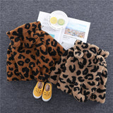 Baby Autumn Winter Plus Velvet Cotton-padded Leopard Jacket Coats