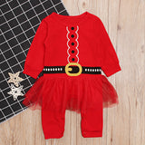 Baby Girls Long Sleeved Christmas Onesie Crawl Rompers