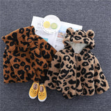 Baby Autumn Winter Plus Velvet Cotton-padded Leopard Jacket Coats