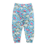 Family Matching Mother-daughter Dinosaur Flower Pattern Casual Pants