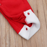 Baby Boy Girl Christmas Long Sleeve Plush Hooded Jumpsuit