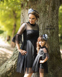 Family Matching Mother-daughter Black Lace Mesh Princess Dress