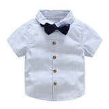 Summer Boys Birthday Gentlemen Suit Shirt Short Pants 4pcs - honeylives