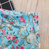 Family Matching Mother-daughter Dinosaur Flower Pattern Casual Pants