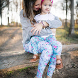 Family Matching Mother-daughter Dinosaur Flower Pattern Casual Pants