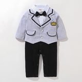 Newborn Baby Boy Gentleman Harley Academy Style Onesie Climbing Rompers