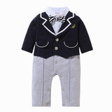 Newborn Baby Boy Gentleman Harley Academy Style Onesie Climbing Rompers