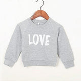 Family Matching Long Sleeve Round Collar Letter LOVE Mother Son Shirts Tops