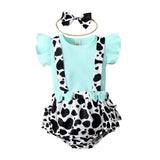 Baby Girl Ruffle Sleeve Ribbed Floral 3 Pcs Sets